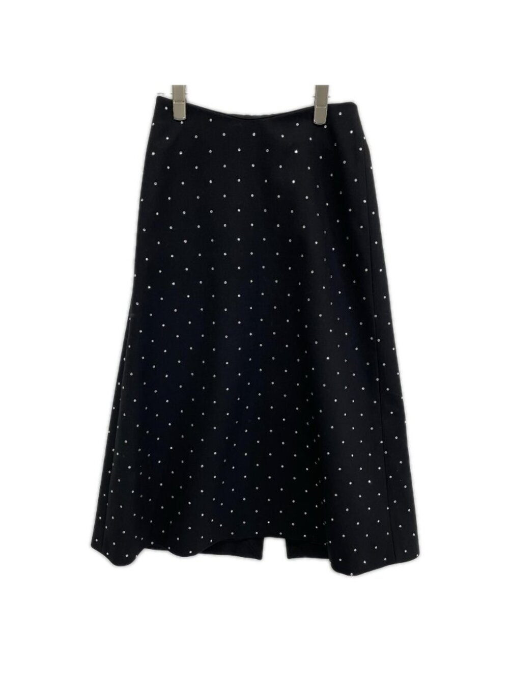 Balenciaga Black Rhinestone A-Line Flare Skirt 36